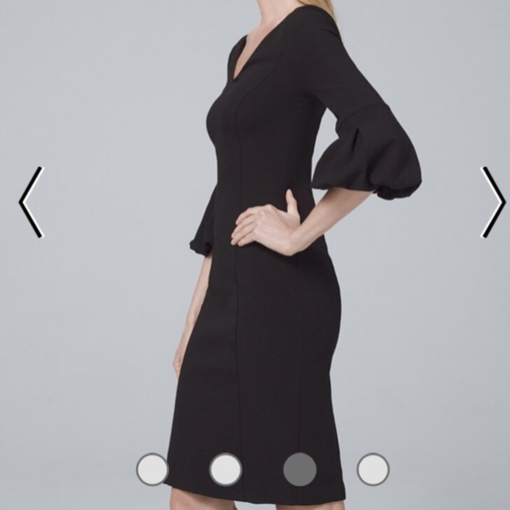 NWT WHBM Little black dress w ruffled sleeves